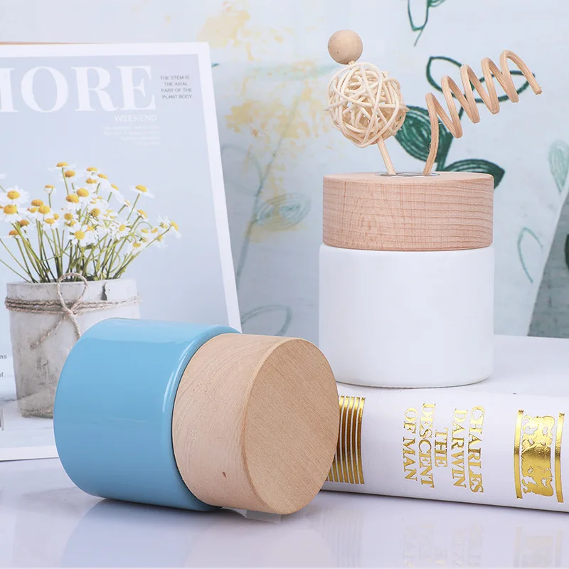 1pcs 140ml Empty Home Fragrance Diffuser Bottle with Wooden Caps Glass Container Reed Diffuser Essential Oil Diffuser Bottle