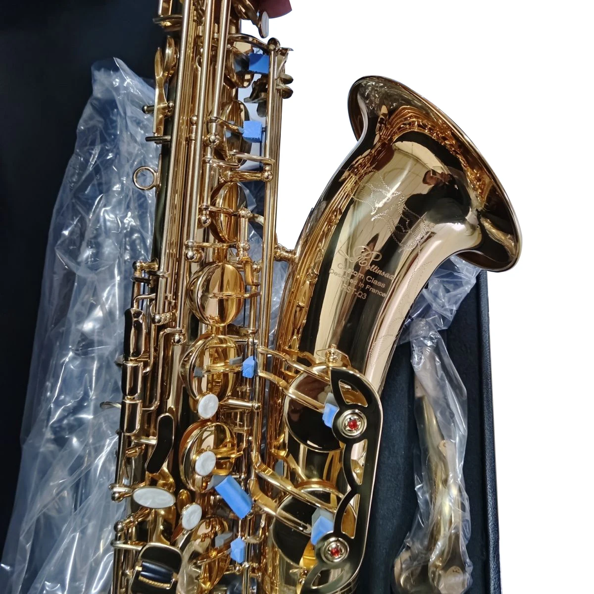 

Professional France Brand New RST-Q3 Gold lacquer Double Tendon Tenor saxophone With case mouthpieces music instrument sax