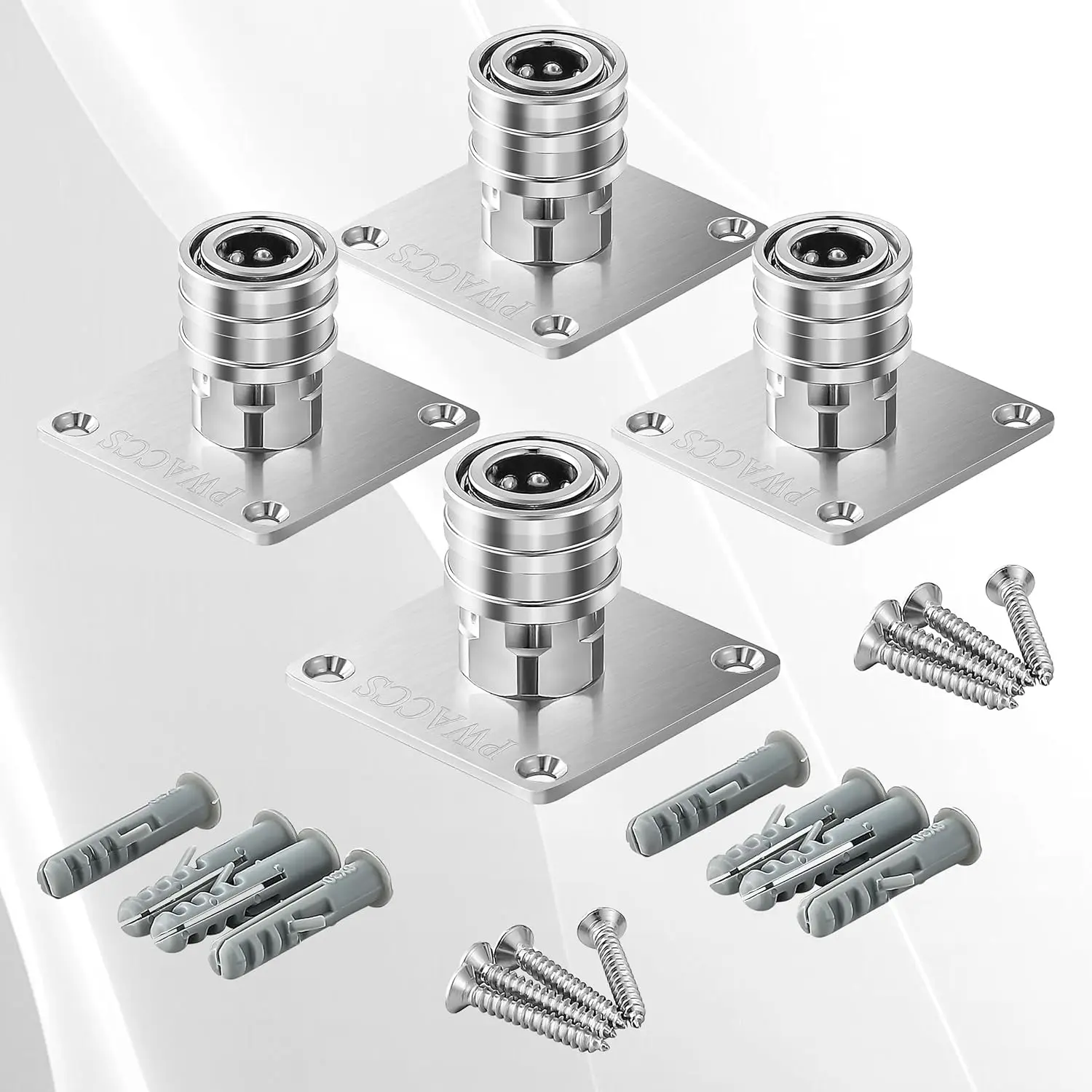 Soporte para cañón de espuma, soporte de acero inoxidable de conexión rápida de 1/4', estante de almacenamiento de accesorios para lavadora a presión (paquete de 4)