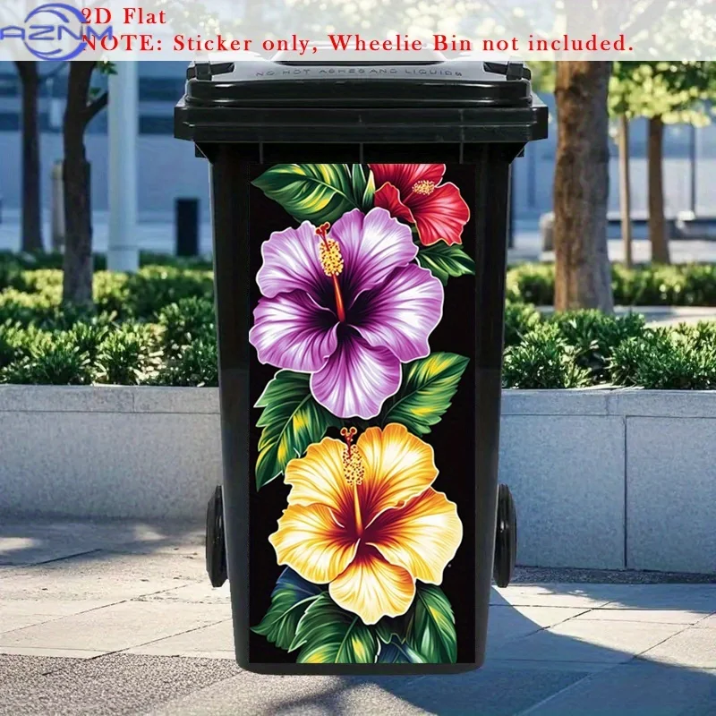 Self-Adhesive PVC Tropical Floral Wall Sticker - Removable Glossy Plastic Sheets Suitable for Walls, Doors, - Reusable Irregul