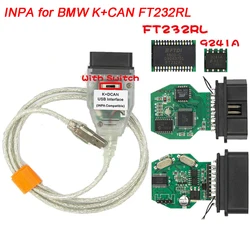 INPA For BMW K+CAN FT232RL Chip With Switch Works On BMW With 8 Pin And With K-LINE Protocol For BMW E Chassis Diagnostic Line