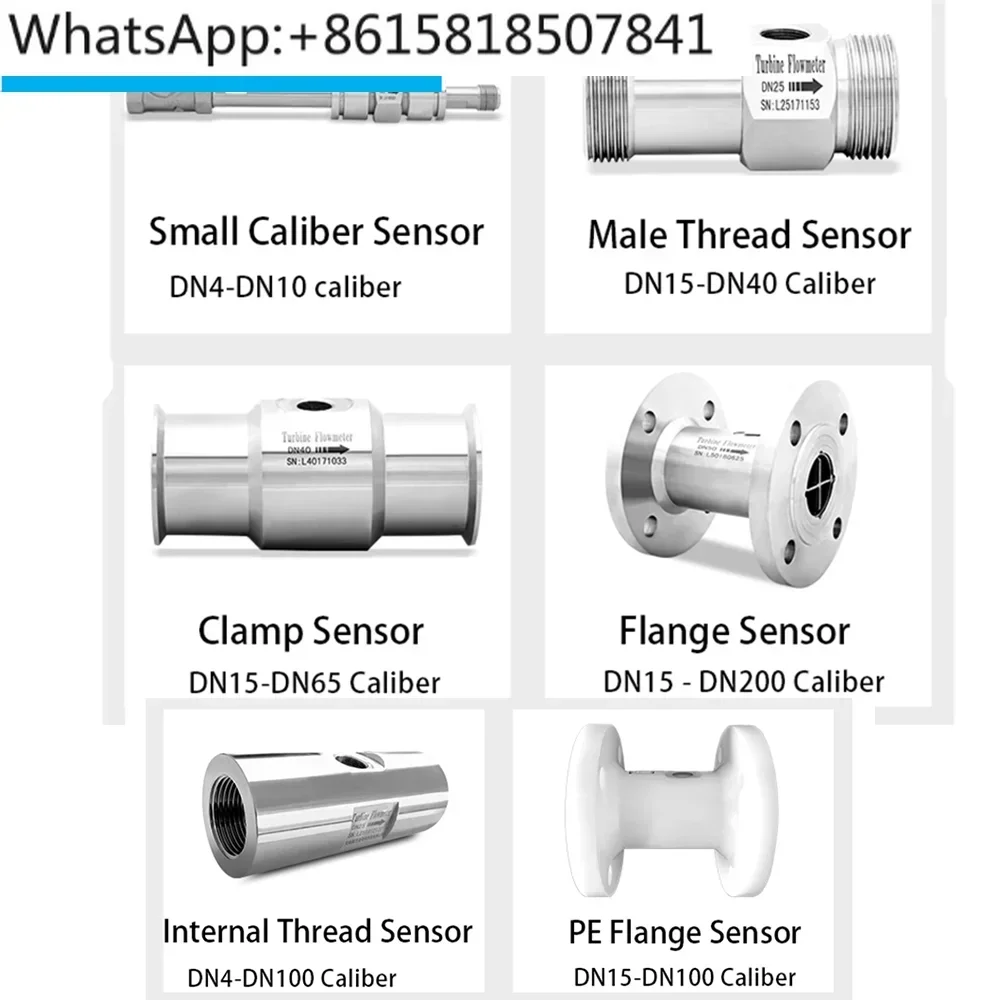 High Accuracy Turbine Flow Meter Male Thread SS304 Sensor Water  Alcohol Gasoline Hydraulic Fuel Oil Flow Sensor Pulse PLC