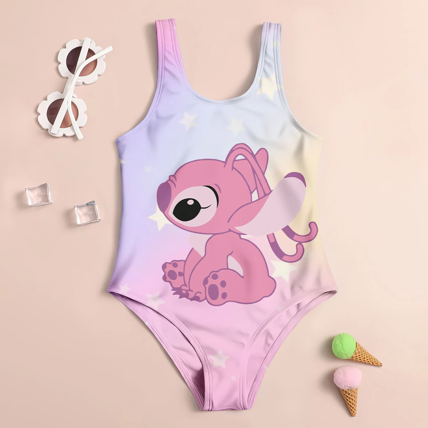 Children\'s Swimsuit Girl Swimwear 2024 Disney Stitch Swimsuit for Kids Sell Like Hot Cakes Beach 4-14 Years Old Baby Swimwears