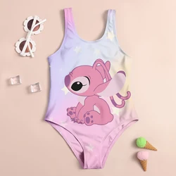 Children's Swimsuit Girl Swimwear 2024 Disney Stitch Swimsuit for Kids Sell Like Hot Cakes Beach 4-14 Years Old Baby Swimwears