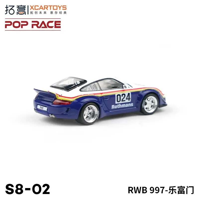 Модель автомобиля XCARTOYS POPRACE1/64 Porsche RWB997, Мокасины с рисунком на дверь, из сплава, литой под давлением, подарок для мальчиков.