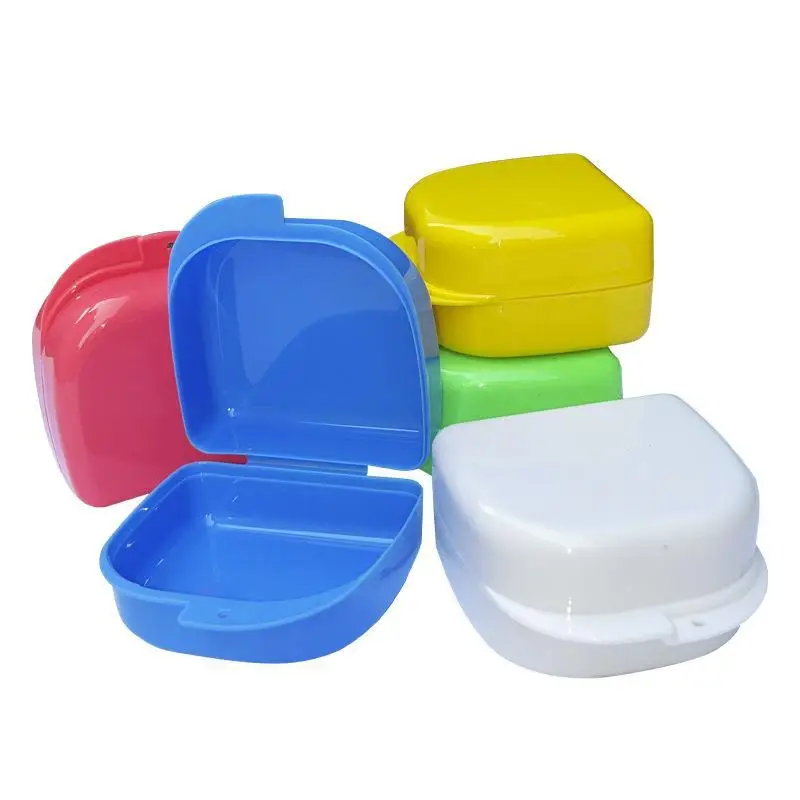Durable Leak Proof Ventilated Food Grade Portable Plastic Denture Box Custom Logo Multi Color Dental Clinic Home
