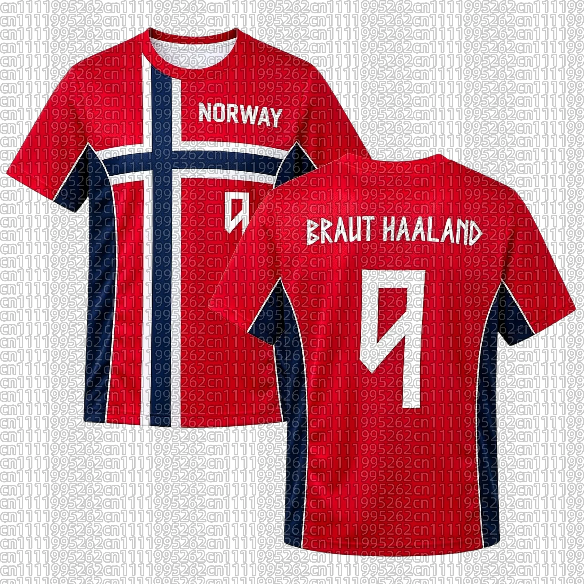 New Haaland Norway No. 9 Soccer Jersey T-Shirt Family Set – Breathable, Special Matching Outfit for Adults and Children