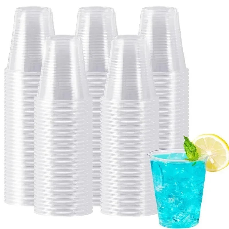 

50/100PCS Disposable Clear Plastic Cup Wedding Birthday Party Christmas Kitchen Restaurant Outdoor Picnic Juice Coffee Beverage