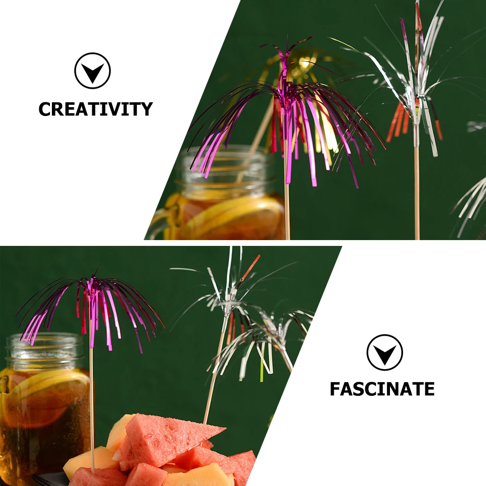 

100pcs Colorful Fruit Appetizer Picks Wooden Sticks For Cake Dessert Party Supplies Cocktail Stirrer Home