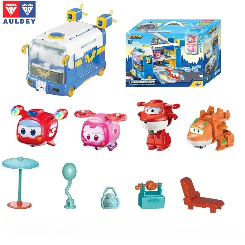 

In Stock AULDEY‌ Original Super Flying Mini Su per Pet Dinosaur Base Bus Camper Can Do Figure Model Collection Holiday Gifts