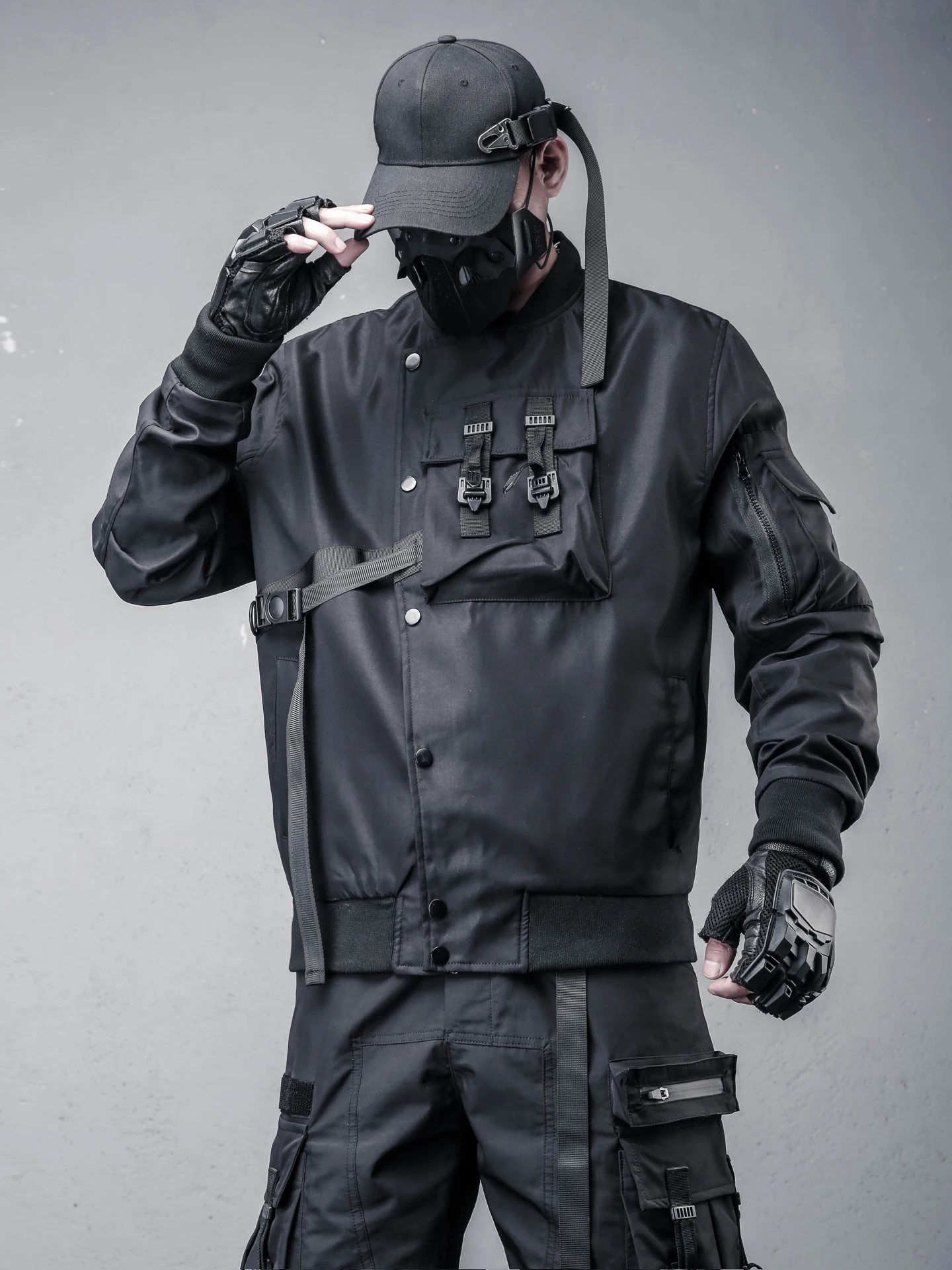 Fashion Heavy Industry Functional Autumn Pilot Jacket Men's Business Shirt Coat Large Pocket Design Sense Baseball Uniform