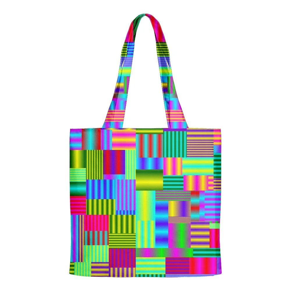Popular Novelty Cartoon Cool Stripe Tutoring Class Tutoring Remedial Bags Storage Canvas Bag One-shoulder Shopping Handbag