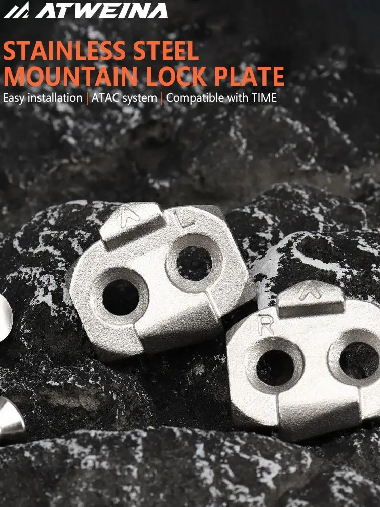 AliExpress NONE ATWEINA Stainless Steel Mountain Bike Cleat Is Suitable MTB Self-locking Pedals Providing High-quality Anti-slip Pads Bicycles