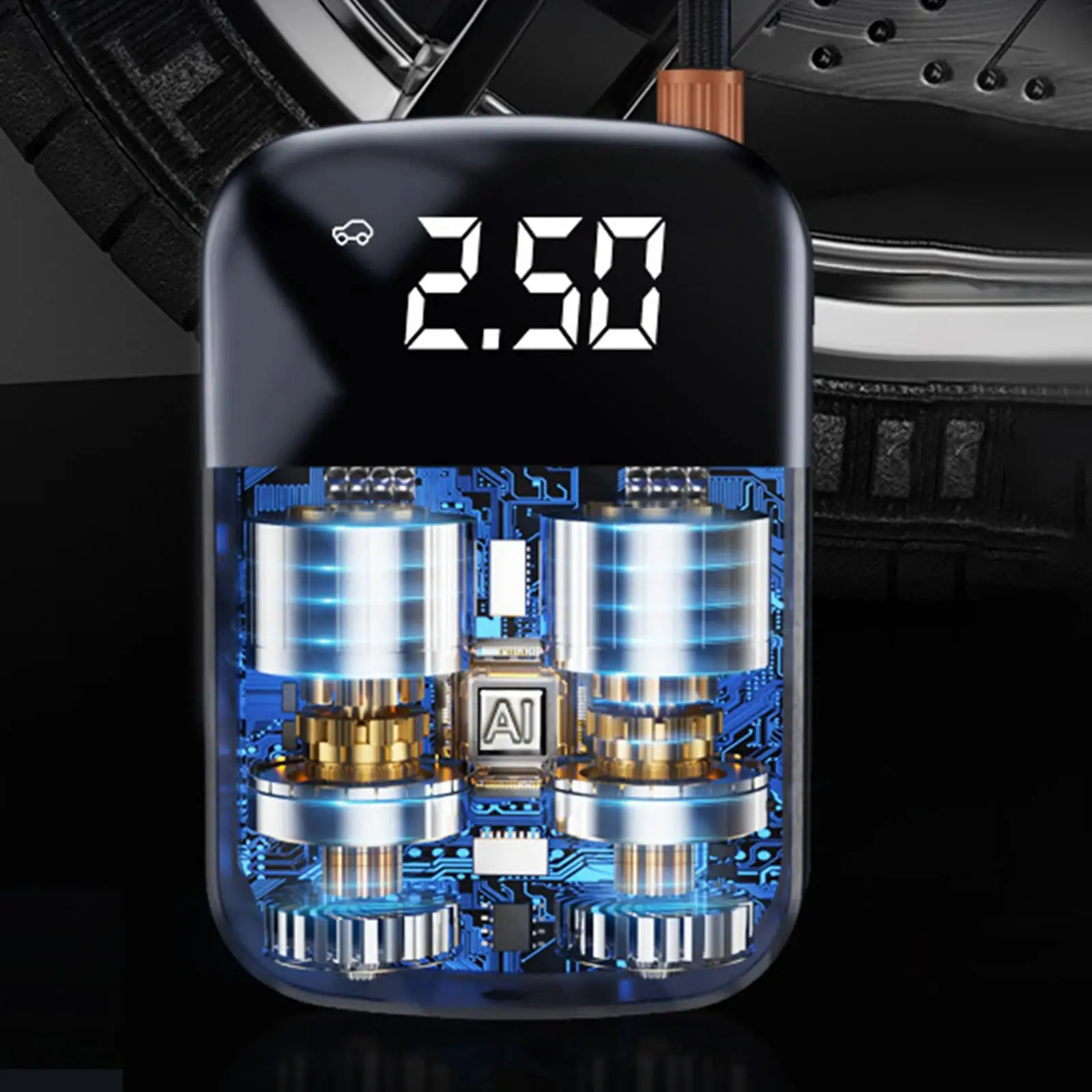 Portable Air Air Pump Handheld Fast with Tire Pressure Gauge LED Display Tire Inflator for SUV Car Repair