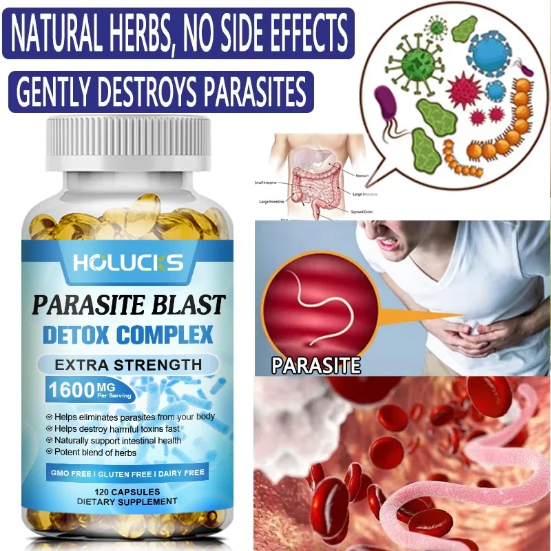 Capsule complesse disintossicanti naturali per parassiti, supportano l'equilibrio della flora intestinale e la vitalità generale, purificazione interna, immunità