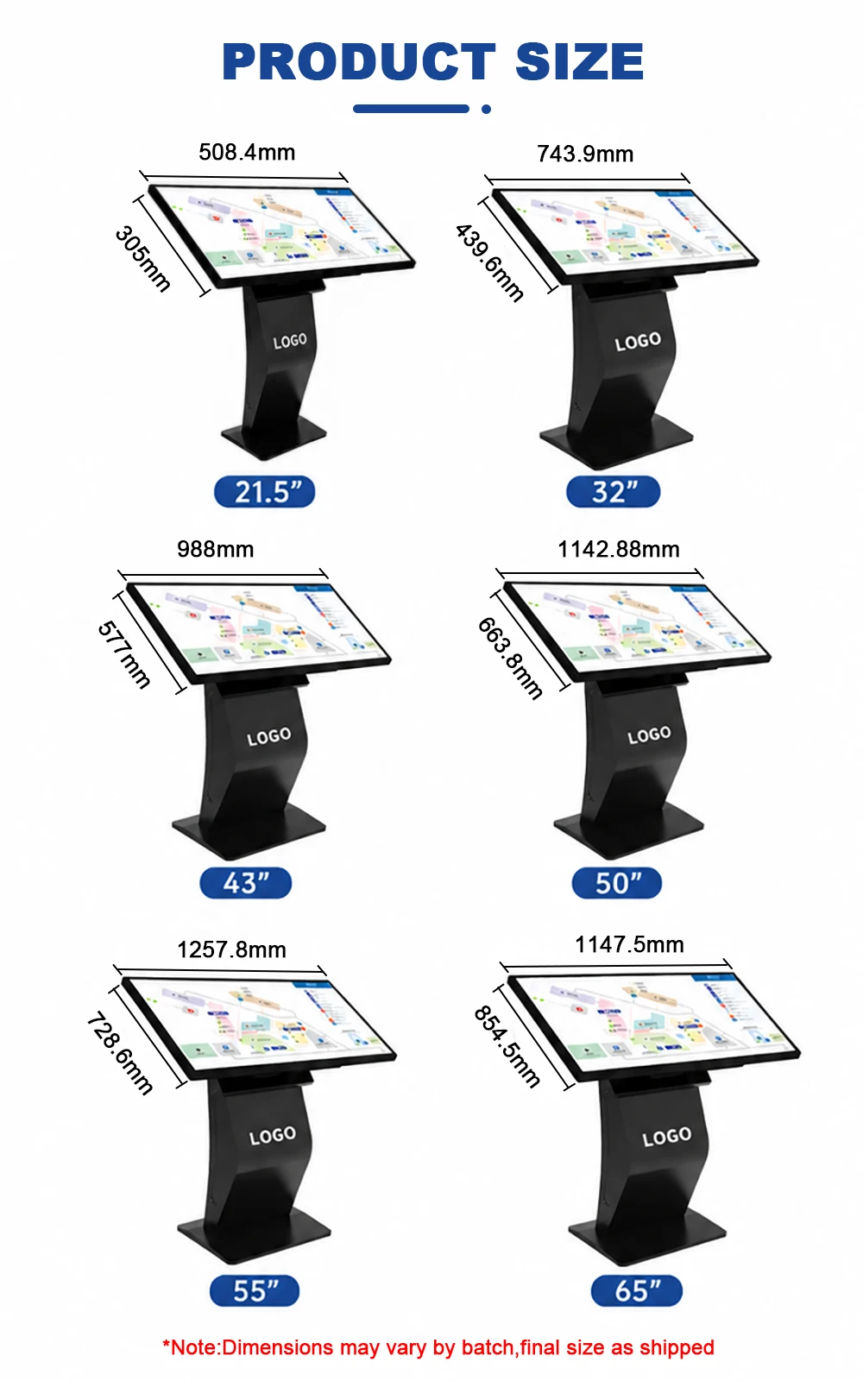 Android Kiosk Attendance Display Screen Kiosk Touch Screen Floor Stand Information Kiosk