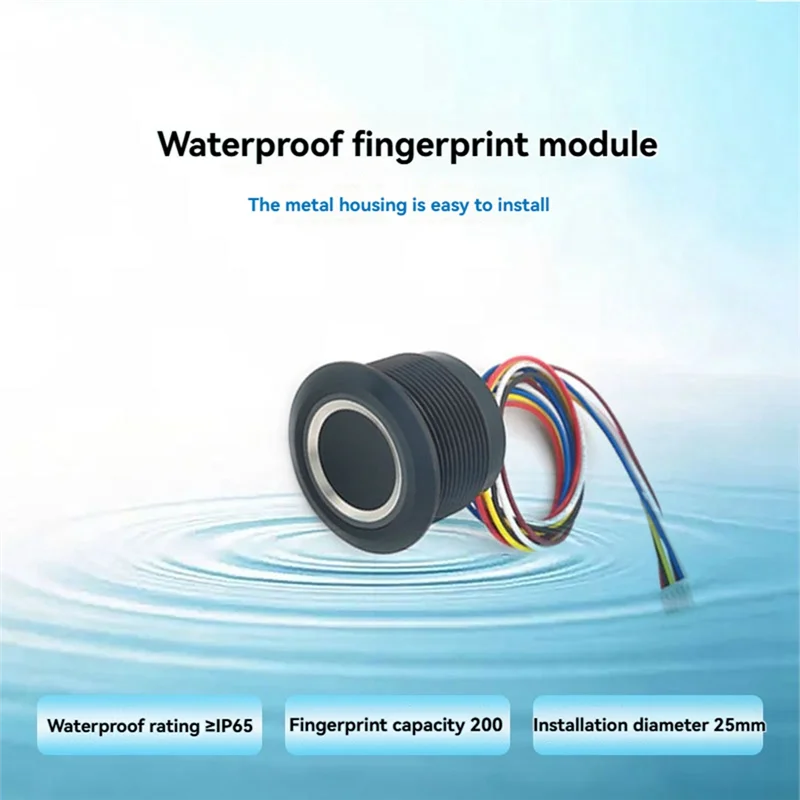 Picture 4: A63K-R503 RGB Ring Indicator Fingerprint Module Capacitive Fingerprint Module Sensor Scanner IP65 Waterproof