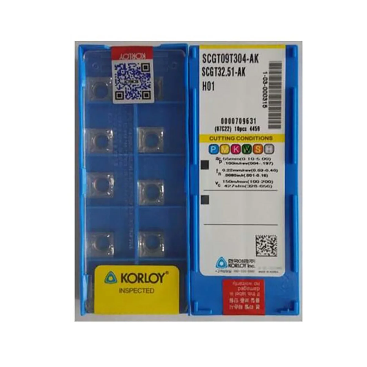 KORLOY 100% Original SCGT SCGT120404 SCGT120408 SCGT09T304 SCGT09T308 AK H01 Finishing Carbide Turning Inserts Milling Cutter