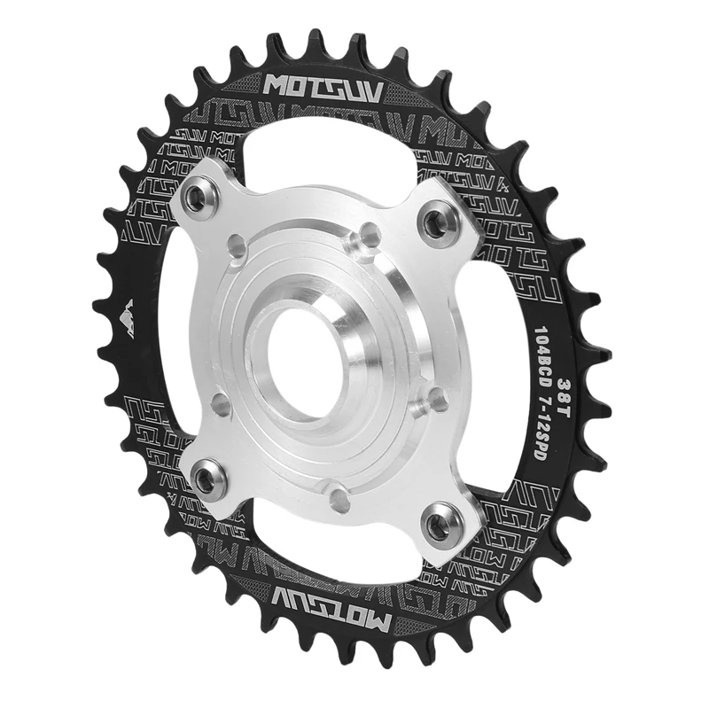 104BCD E-Bike Chainring+Adapter For Tongsheng TSDZ Mid Drive Motor E-Bike Aluminum Alloy Bicycle Crankset