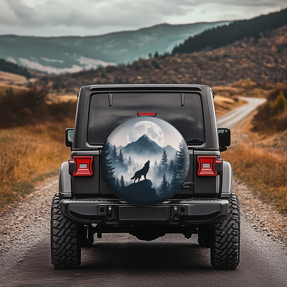 Pokrowiec na koło zapasowe Lone Wolf Moonlight do kempingu, na samochody typu camper, Jeep, SUV, pojazdy 4WD i 4x4, akcesoria samochodowe