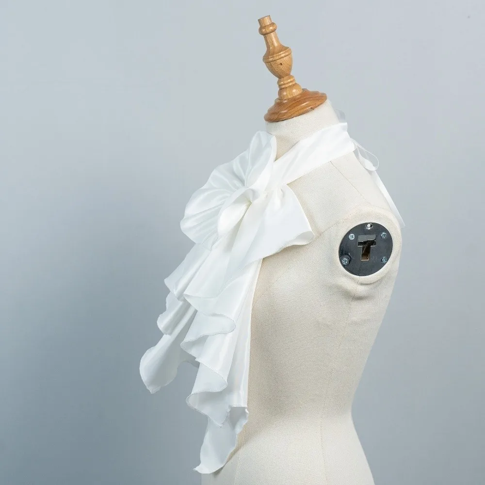 Layered Decor Detachable Ruffled Collar Adjustable Large Bow Fake Collar Chic Polyester Blouse Decorative Collar Themed Party