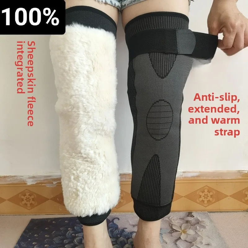 厚手の本物のウール製膝パッド、サイクリング用脚保護、秋冬の寒さ対策、中高年男女向け
