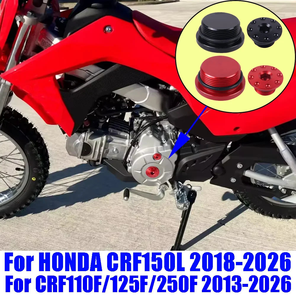 Para HONDA CRF150L CRF110F CRF125F CRF250F CRF 150 110 Accesorios de motocicleta Tapa de orificio de sincronización del motor Tapa de tornillo del cárter