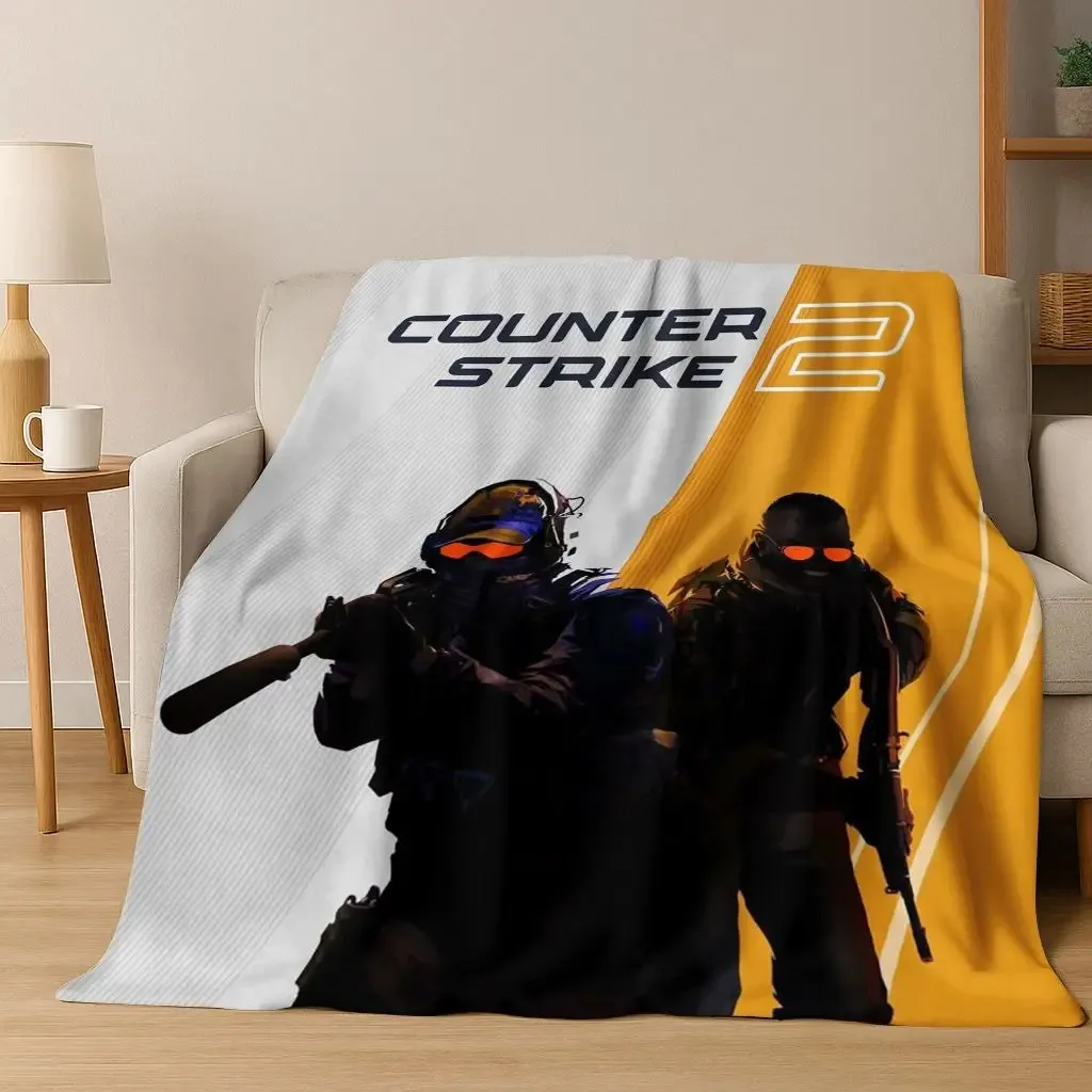 CS GO Game Counter Strike Gamer Flannel Blanket,Warm and Cozy Soft Throw Blanket for Home Bedroom Bed Sofa Cover Gift