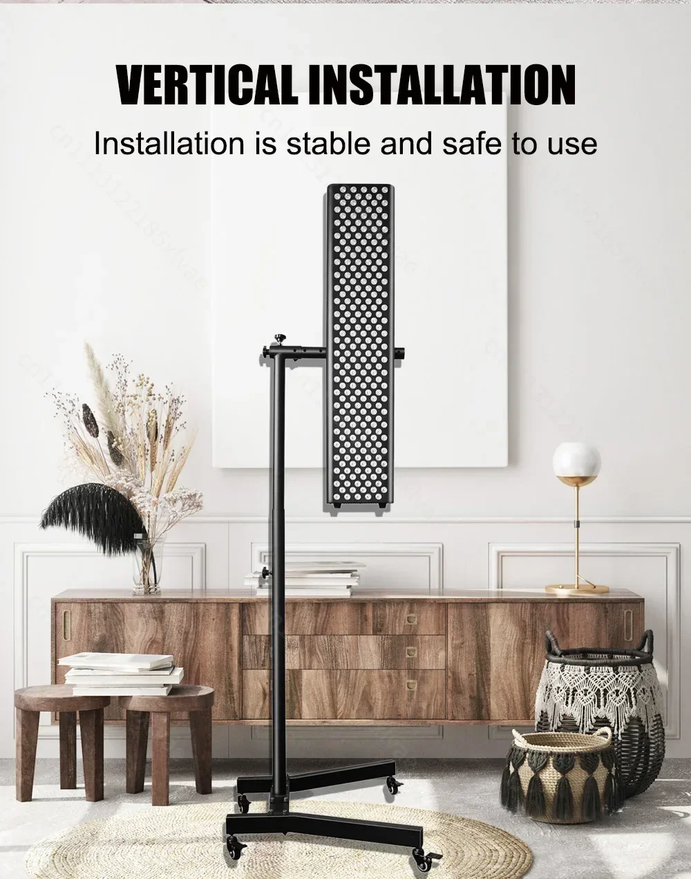 For Medium Red Light Therapy Panels Support Horizontal And Vertical Mobile Stand With Wheels
