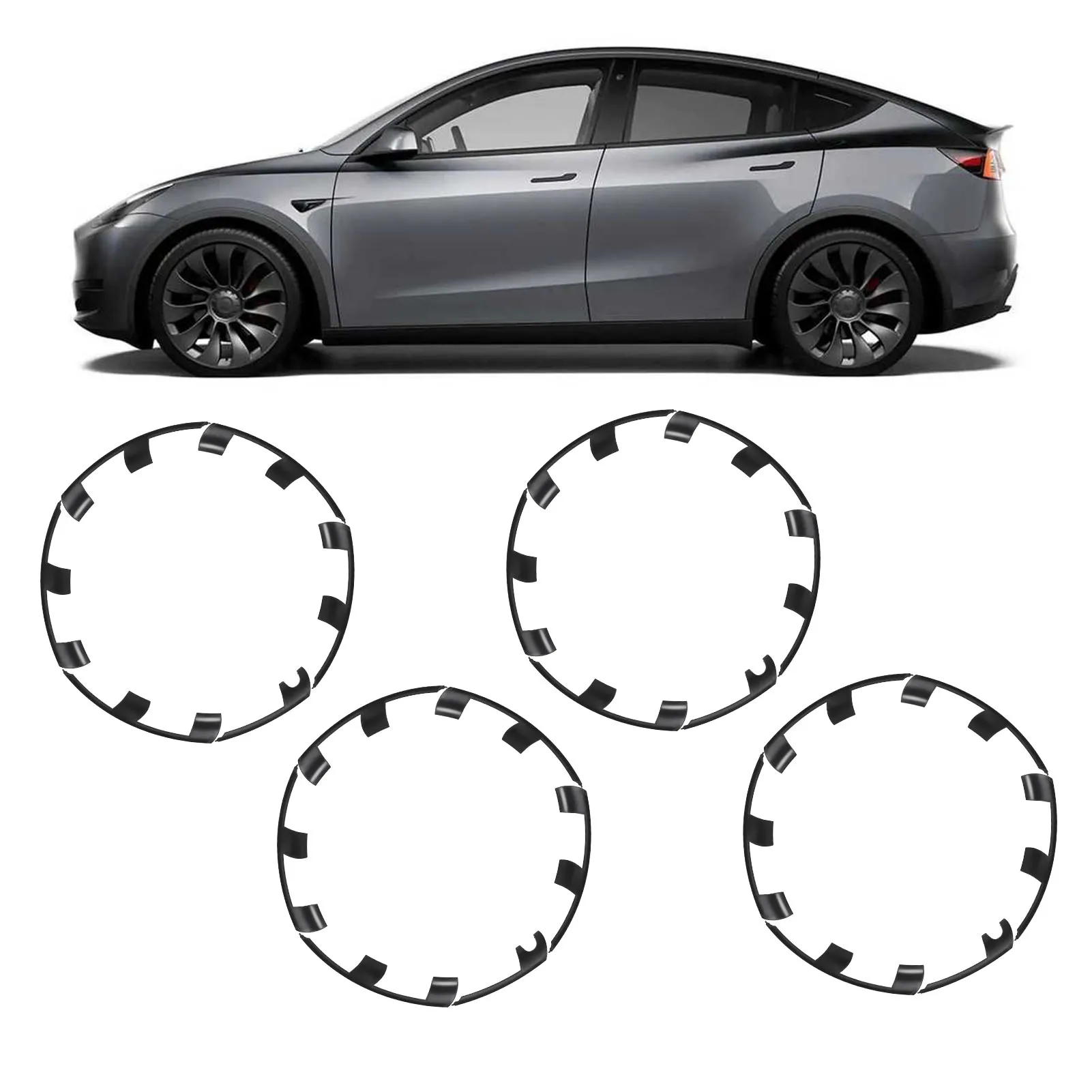 

21 Inch Car Wheel Hub Cover Rim Scratch Resistant Wheel Hub Protector Fit For Tesla Model Y 2021-2023