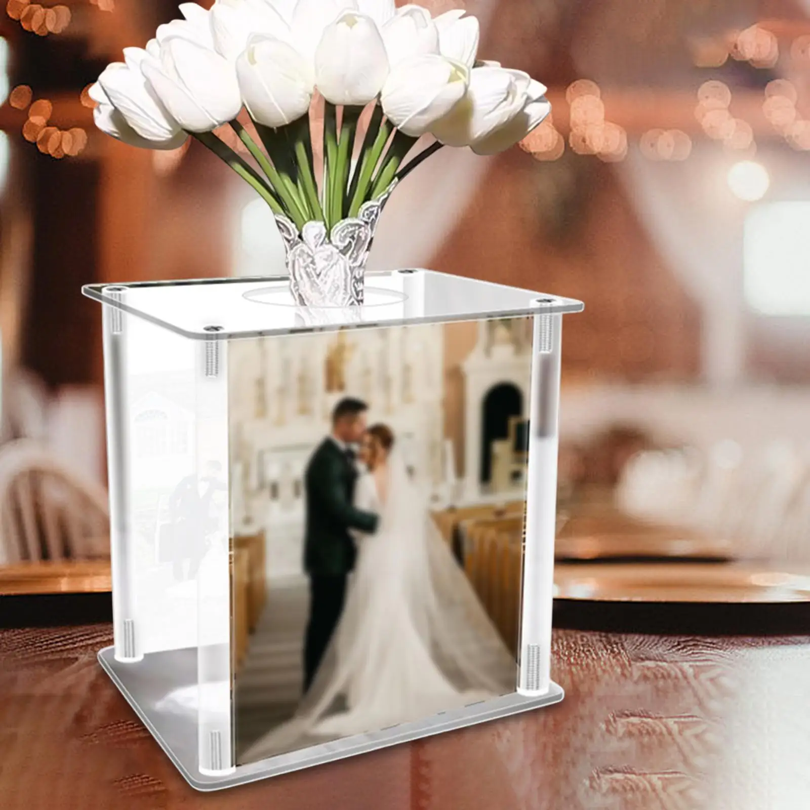 Wedding Flower Stand Container Wedding Cards Box Clear Acrylic for Housewarming Engagement Anniversary Celebration Reception