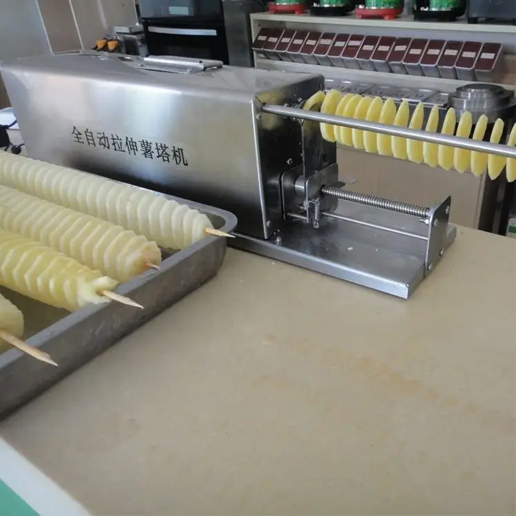 High Speed Automatic Tornado Tower Cutter Spiral Crisp Potato Twist Cutting Machine Potato Tower Cutting Machine
