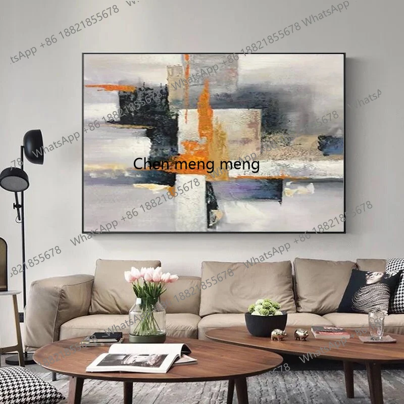 Pintura al óleo pintada a mano, decoración nórdica, sala de estar, entrada, comedor, suelo, sofá, fondo, pintura colgante de pared