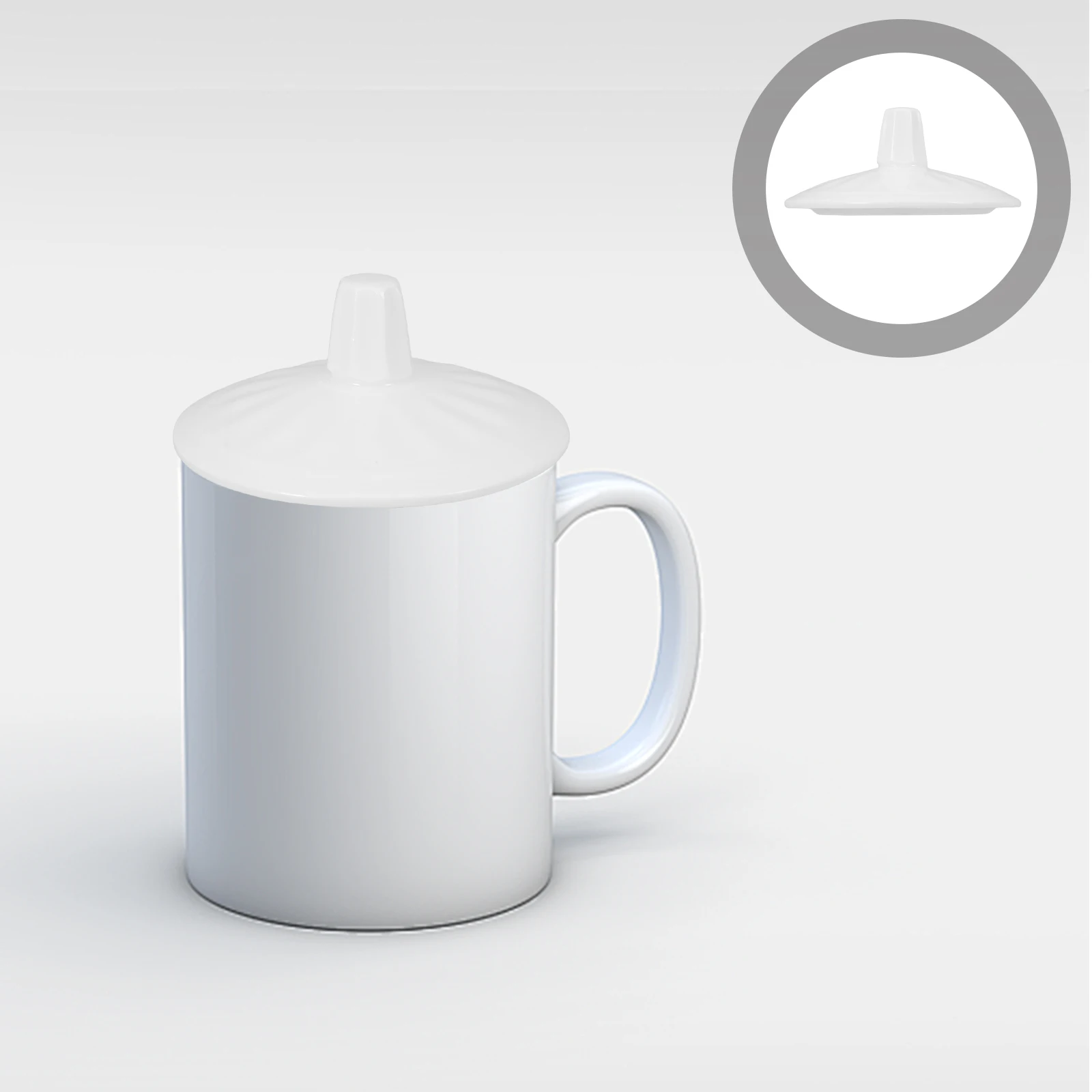 

White Ceramic Mug Lid Replacement Porcelain Teapot Lid Round Cover 6.8cm Secure Fit Drink Cover for Coffee Tea Cups