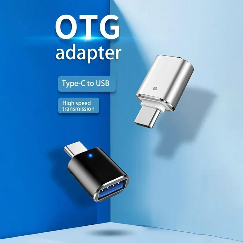 OTG Adapter Type-C to USB3.0 Connector with Indicator for Mobile Phone Charger Data Cable Universal Male To Female Converter