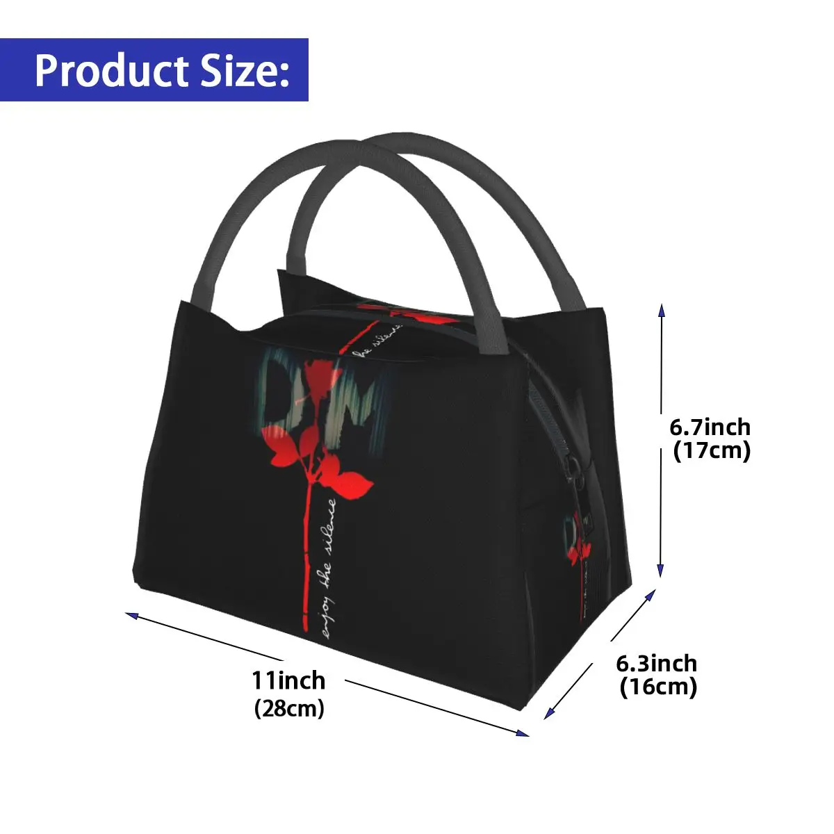 Electronic Rock Depeche Cool Mode Insulated Lunch Bag for Women Children Leakproof Food Boxes Thermal Lunch Box Tote