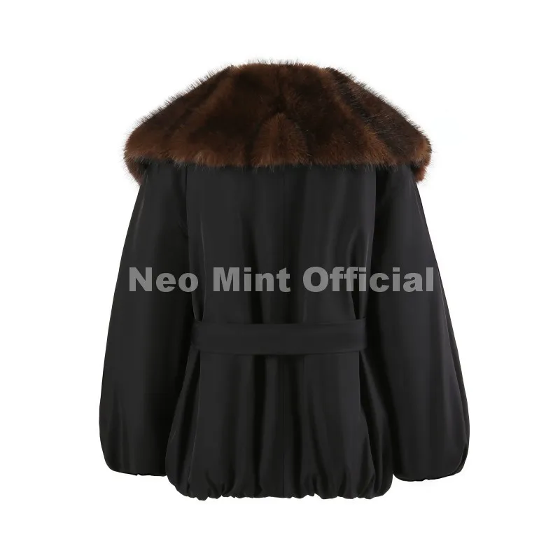 Neo Mint 2026 Winter Luxury Fur Collar Puffer Parka Jacket Women Warm Padded Quilted Coat Iconic Fashion Girls Outerwears