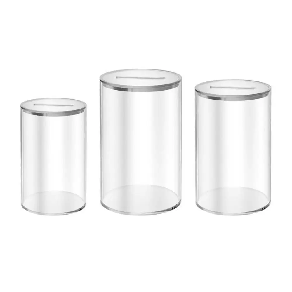 Tirelire en acrylique transparent, grande capacité, boîte d'économie d'argent, pot de changement de mode, conteneur de pièces de monnaie, cadeau d'anniversaire pour adultes et enfants
