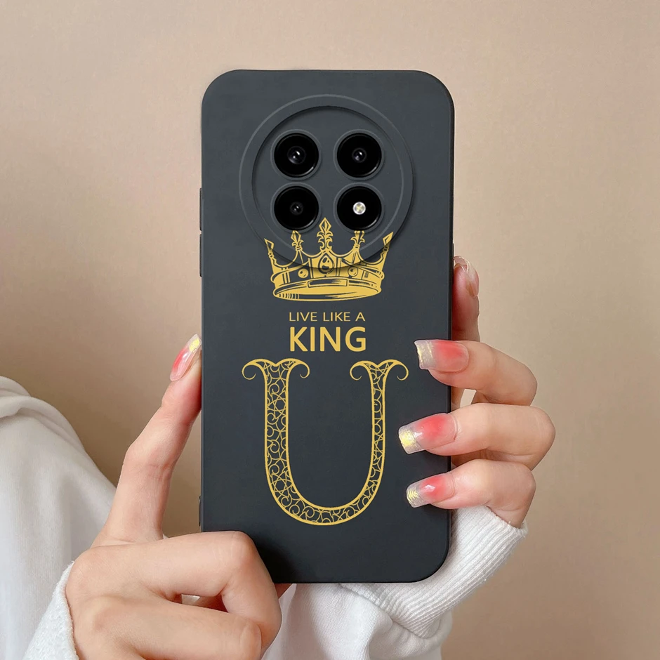 For Realme 13 Pro Plus 5G Phone Case Luxury Crown Letters Silicone Soft Back Cover For Realme13 Pro Plus Ultrathin Fundas Bumper