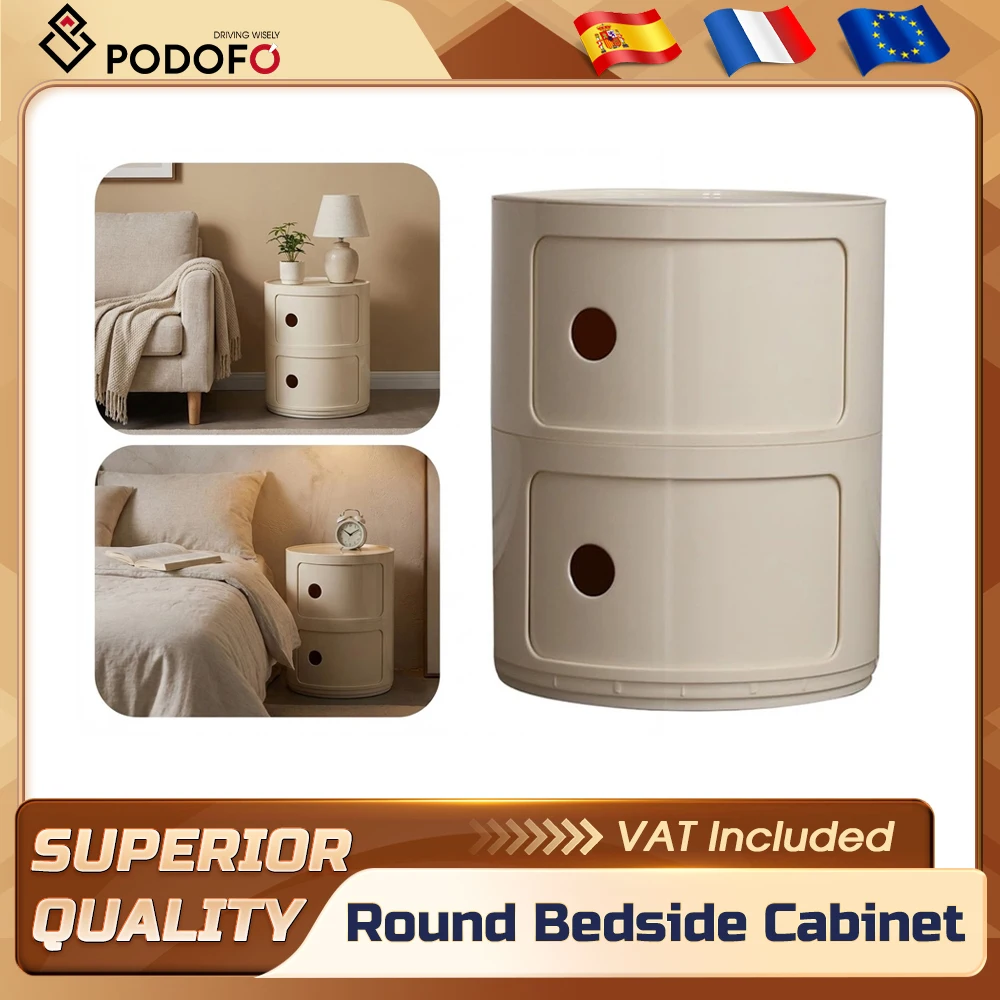 Hikity – armoire de rangement ronde à tiroirs blancs, multi-niveaux, organisateur de maison pour chambre à coucher, salon et cuisine