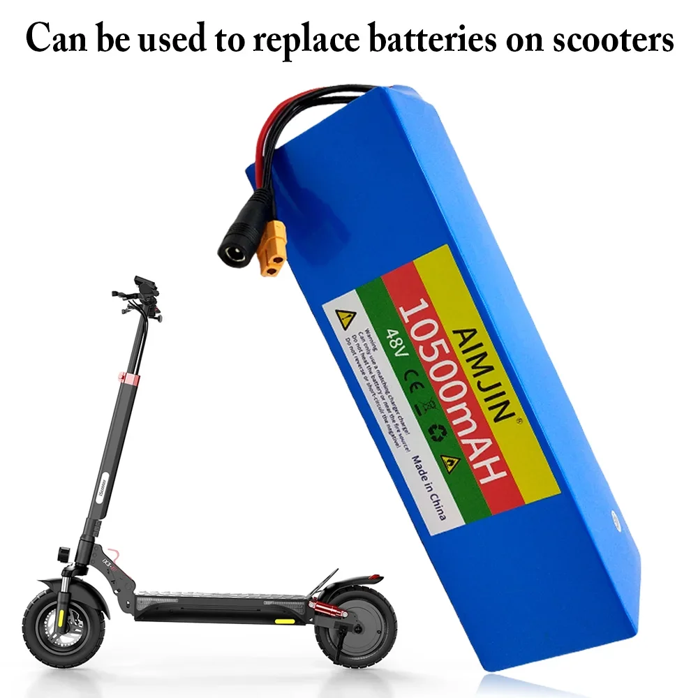 

500W 13S3P 18650 Lithium ion Battery Pack 48V Battery 10.5Ah For E-Bike electric motor 54.6v with BMS charger