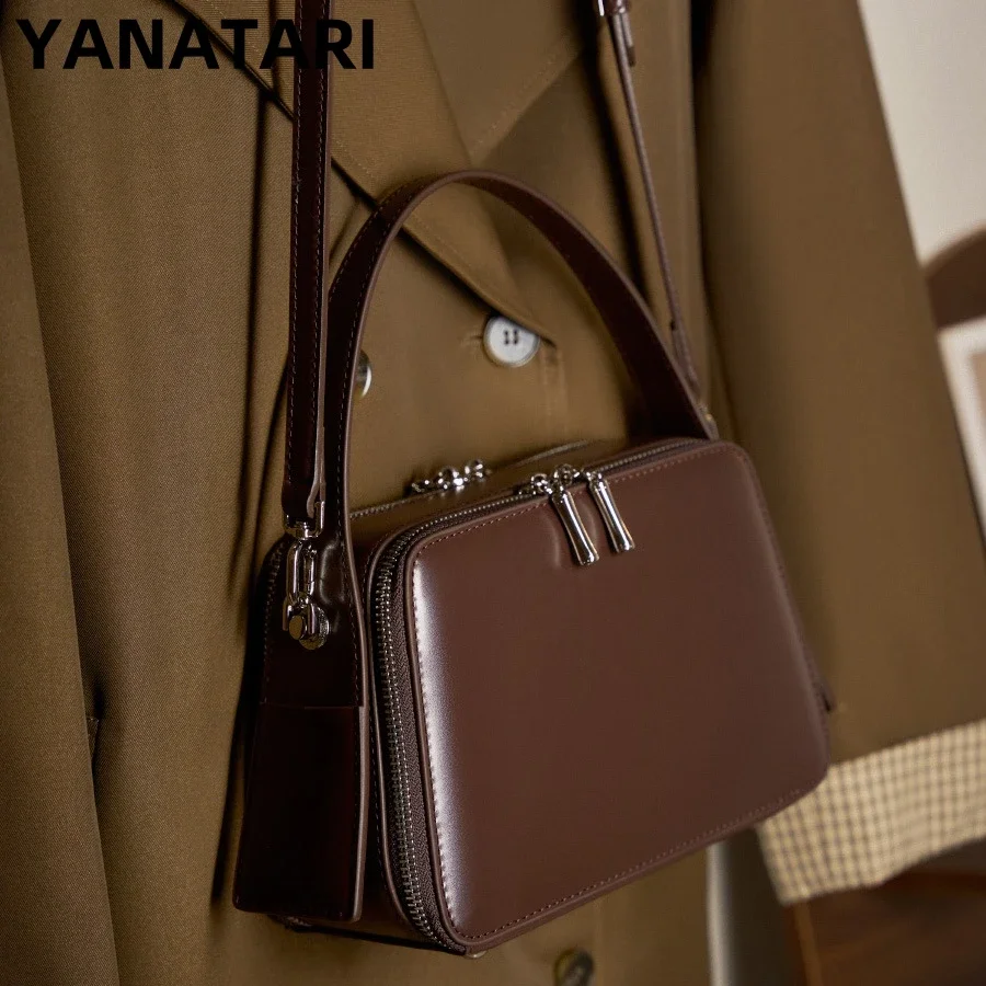 

YANATARI underarm cowhide Genuine leather handbags women vintage shoulder bag female crossbody bags luxury high quality 2025
