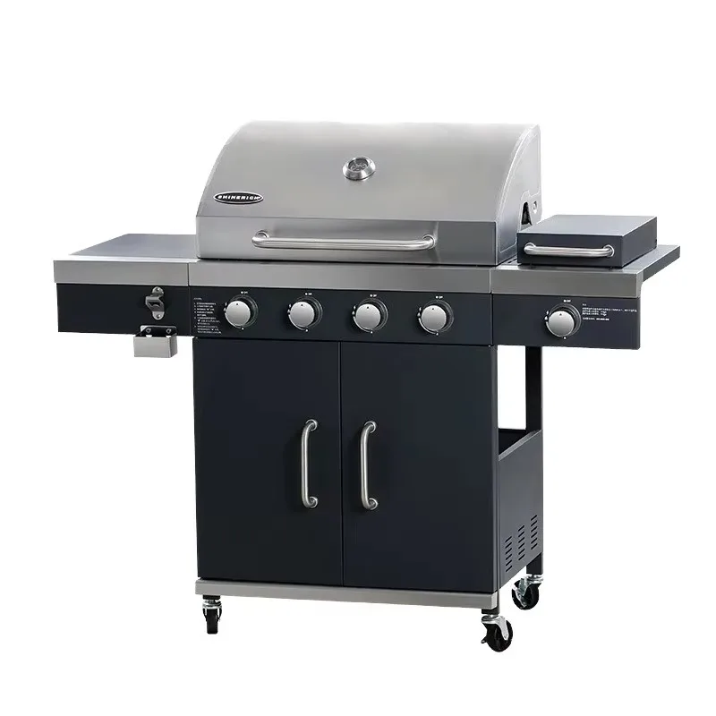 Wholesale Heavy-Duty Double Grill BBQ Oven Garden Gas Grilled Barbecue for Party Travel & Camping Excellent for Food Cooking