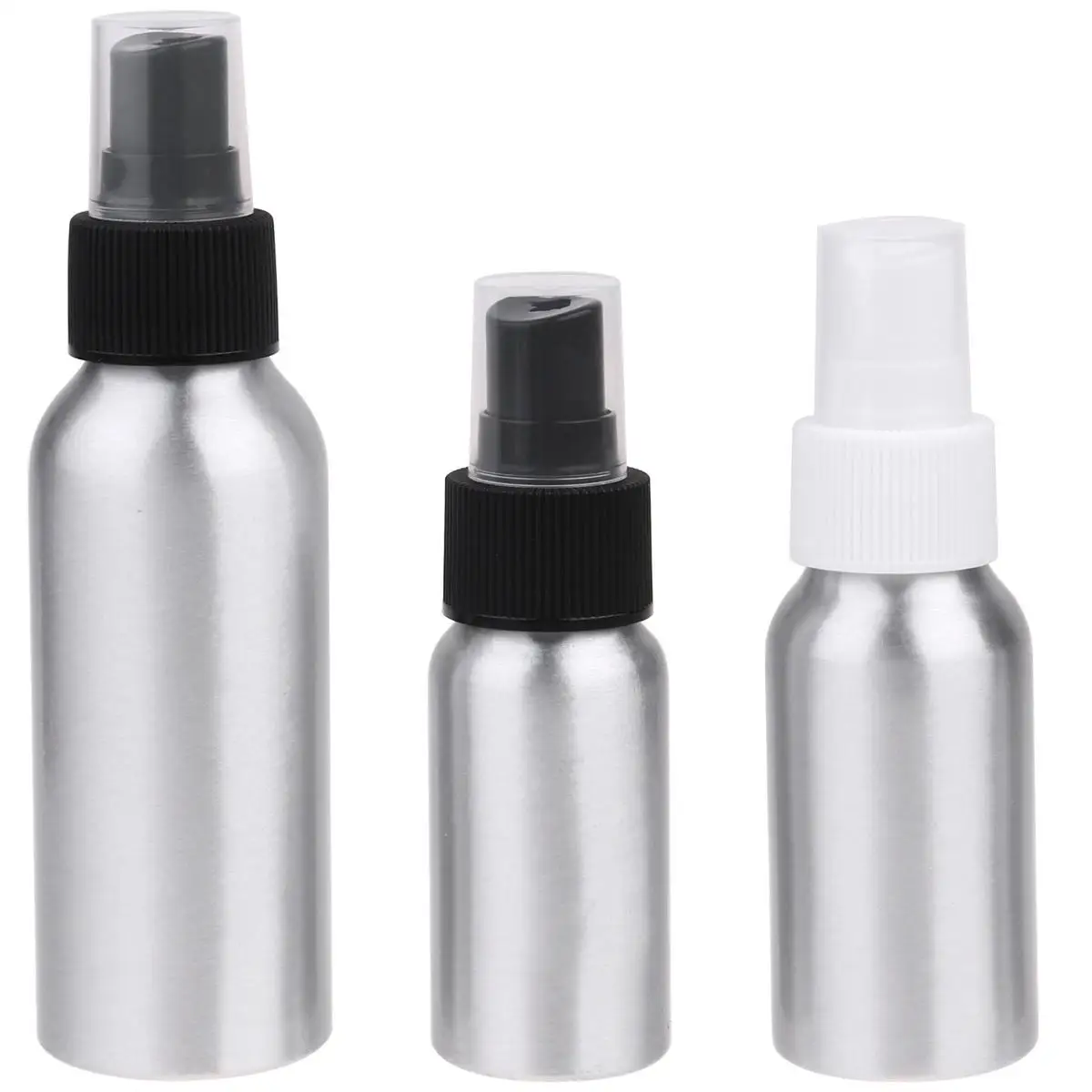 3 Pcs Spray Bottle Small Bottles Aluminum Perfume Travel Atomizer Black Portable