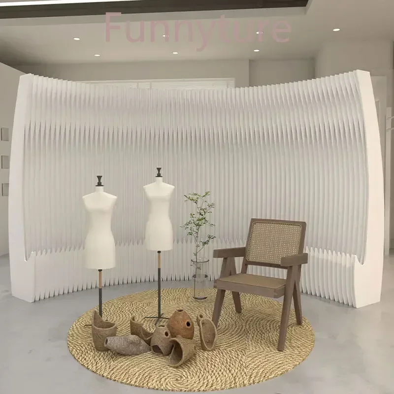 Foldable Screen partition Screen partition atmosphere modeling organ paper wall office folding baffle decoration live broadcast