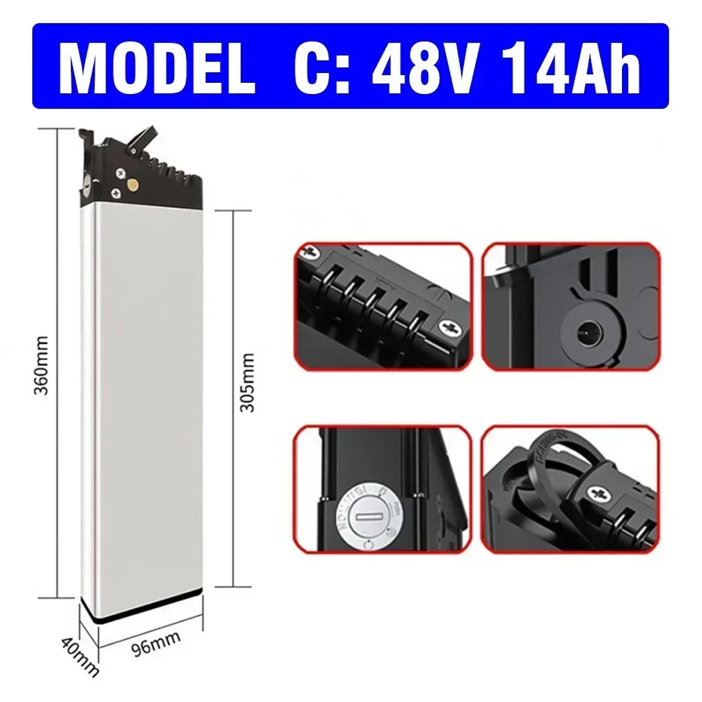 48V Batterij 20Ah 14Ah 12Ah 10Ah Opvouwbare Ebike Batterij voor Samebike LO26 20LVXD30 DCH 006 Ebike Elektrische Fiets 18650
