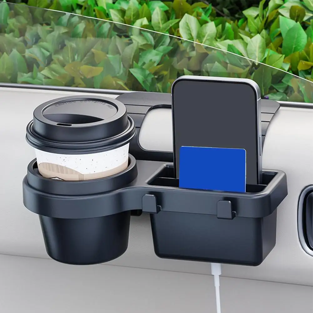 Car Door Cup Holder Multifunctional Storage Box Window Side Organizer No Drill Easy Install for Phone Water Cup Wallet