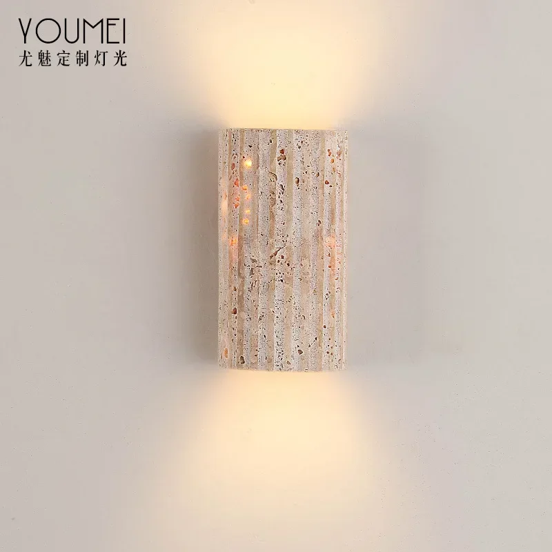 3D Natural Stone Wall Sconce 3000K Warm Light Artistic Indoor Outdoor Fixture for Living Room Hallway Stairs and Bedroom Decor