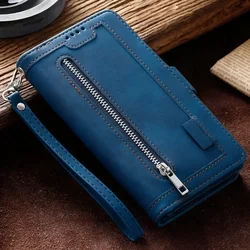 9-Card Zipper Leather Wallet Case For Mototorola Moto G54 Power G85 G84 G64Y G45 G34 G24 G14 G04S G73 G53 G23 Edge 50 Pro Cover