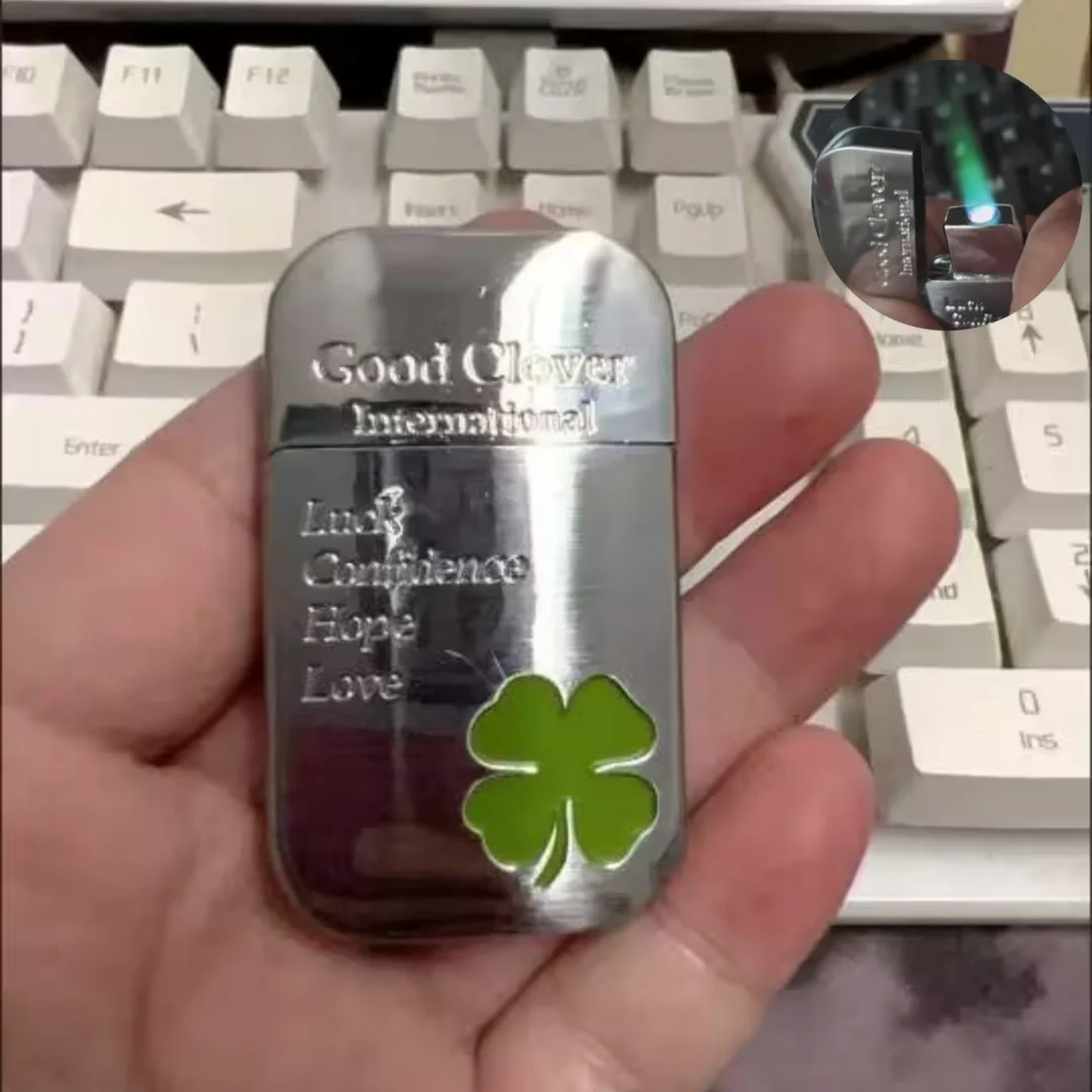 

Зажигалка Lucky, ветрозащитная зеленая - огненная металлическая зажигалка, бутановая газовая зажигалка, аксессуар для курения, специальный подарок